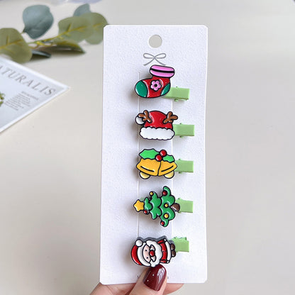 Christmas Hair Accessories Little Girl Christmas Tree Elk Barrettes ad63b096 b646 4f2a 8b2a db0ee50bee3f