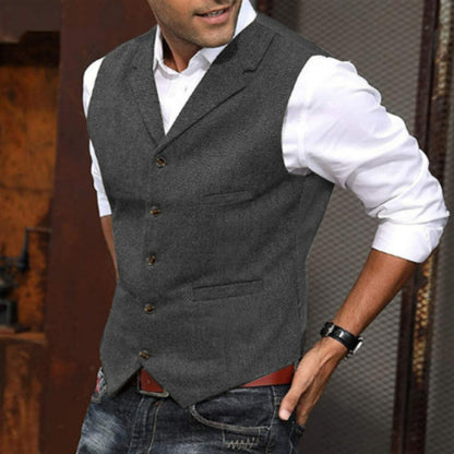 Men's Waistcoat Casual Solid Color Herringbone Waistcoat Slim Fit ad6aae13 4a26 4273 93b4 78d5f7c42226