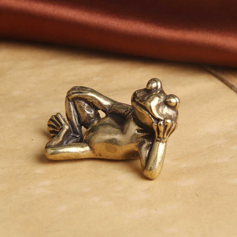 Pure Brass Old Sleeping Frog Creative Desktop Decoration ad6bce1c f0d9 4e0c bff9 ef235d0b800a
