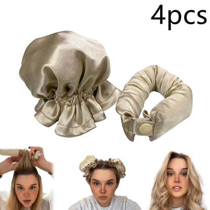 New Heatless Curl Stick With Cloth Cover Cute Ball Head Hair Curler Headband Hair Rollers Wave Form Curling Rod Hair Style To