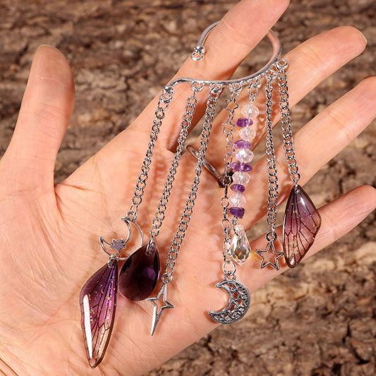 Natural Crystal Gravel Silver Ear Hook Handmade Earrings ad8e805a 3e16 41b0 a8f8 534aa55796f0