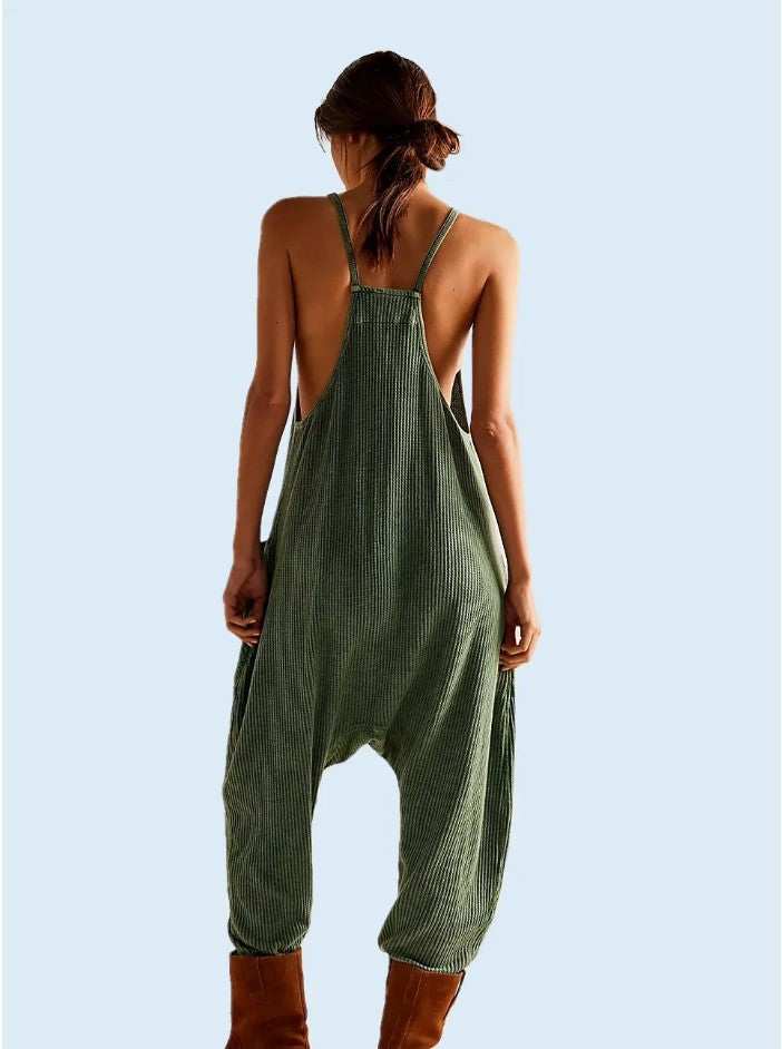 Waffle Knitted Trousers Jumpsuit Suspender Pants ad8fbdc7 116c 4a89 b256 21d42335cdab
