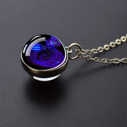 Luminous 12 Constellation Necklace 20mm Silver Creative ada4ce42 f49d 47bf 8a24 bb5d8b204b12