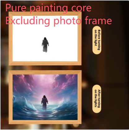 Jesus LED Light Painting Home Decoration Light Painting Photo Frame Led Night Light Room Decor Christmas Gifts Moon Lamp adc5