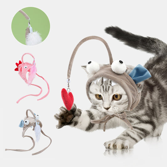 New Head Wearing Feather Funny Cat Stick Funny Cat Toy Stick Gray Big Eye Pet Toys Pet Products add6e1c4 a399 4cb0 ac5d 2770c