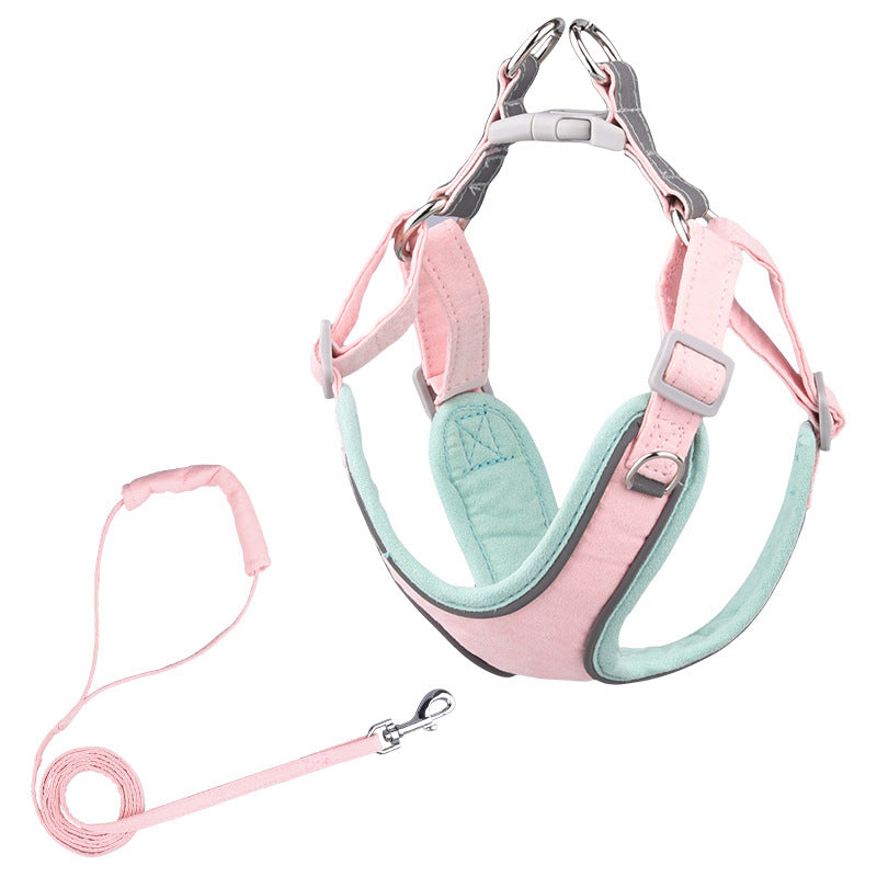 Suede Pet Chest Harness Dog Vest Leash ade5b39f 2e95 4ae0 949a da9ab0b5f0c9