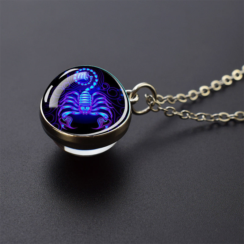 Luminous 12 Constellation Necklace 20mm Silver Creative ade62d33 a106 4bb9 91ce 3572c98e48ba