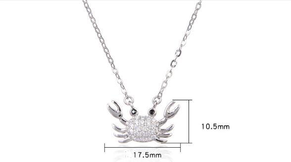 New Crab Cute S925 Silver Pendant Necklace adfe2be1 13b9 4dd7 85dc 72efbc5422f2