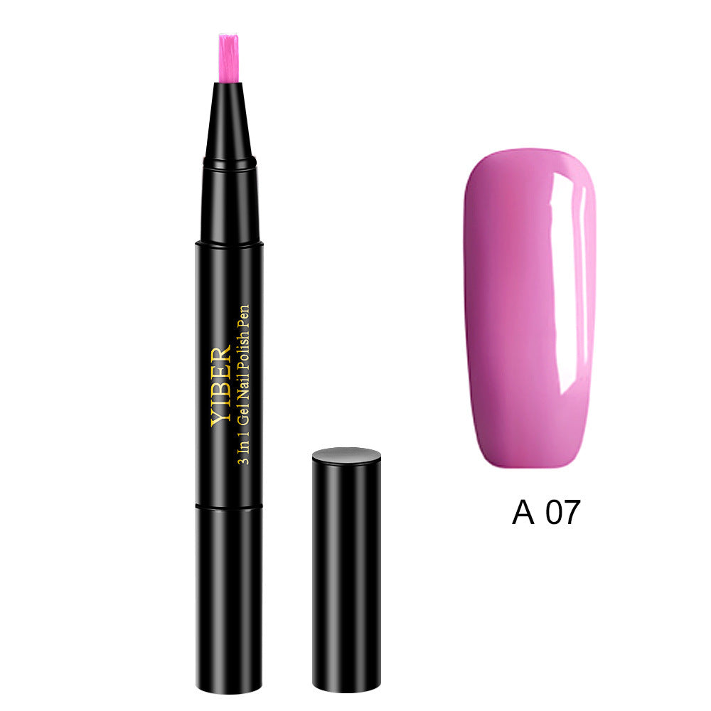 3 In 1 Gel Nail Varnish Pen Glitter One Step Nail Art Gel Polish Hybrid - HD Wireless Product #59