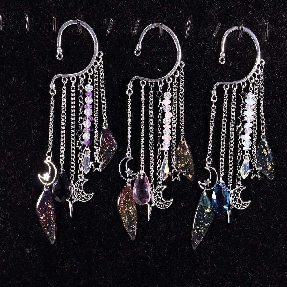 Natural Crystal Gravel Silver Ear Hook Handmade Earrings ae04c1ff d189 4255 abcd 424245b3c4c0