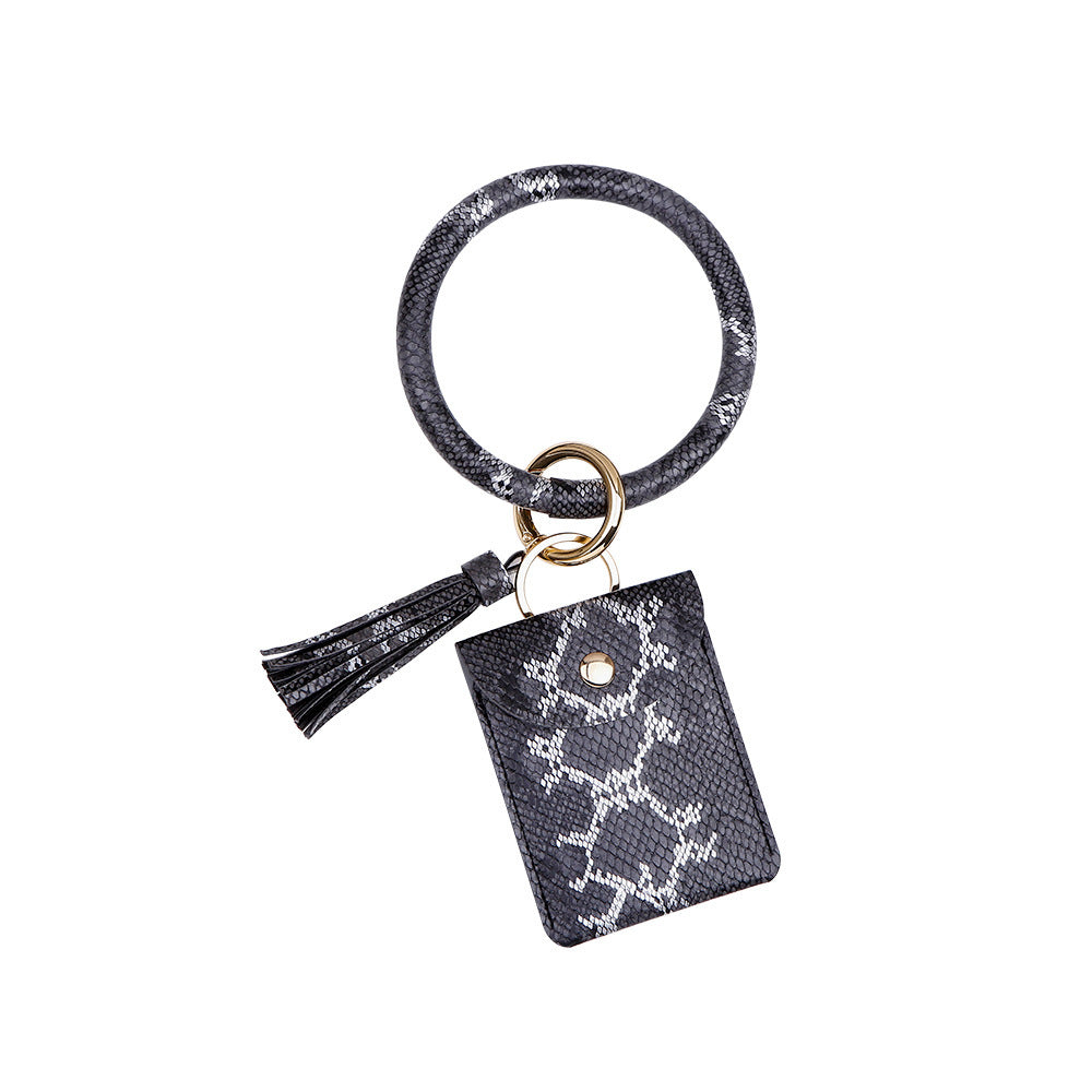 Leather Coin Purse Bracelet Keychain Ornaments PU Tassel Leather Card Bag DIY Wrist ae0954b5 ff34 45cb b890 370f535684a6