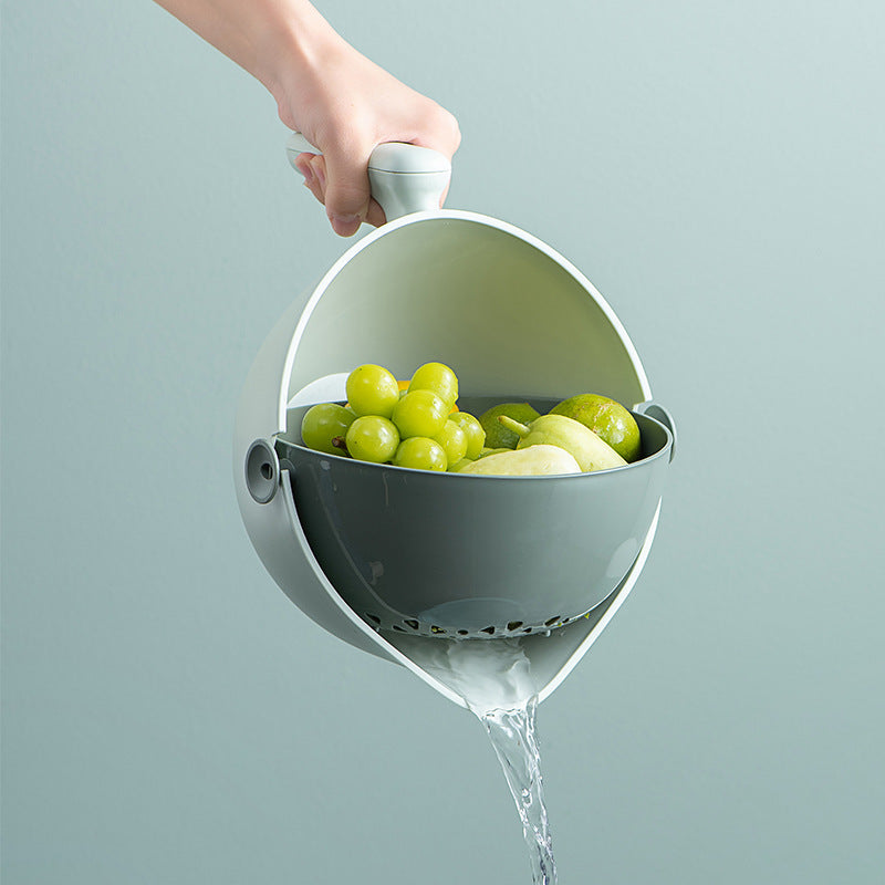 Double Layer Fruit And Vegetable Rotating Draining Basket Kitchen Gadgets ae2d0cb9 9684 425d 986e d26b9b518609