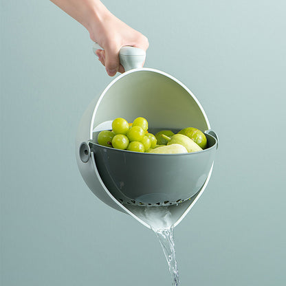 Double Layer Fruit And Vegetable Rotating Draining Basket Kitchen Gadgets ae2d0cb9 9684 425d 986e d26b9b518609