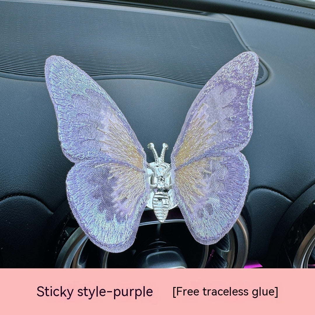 Moving Embroidery Butterfly Center Console Air Outlet Decoration Healing Series Car Accessories ae301de5 d9a8 40fb 974d fe737