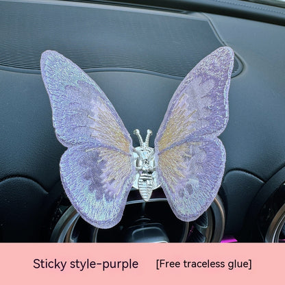 Moving Embroidery Butterfly Center Console Air Outlet Decoration Healing Series Car Accessories ae301de5 d9a8 40fb 974d fe737