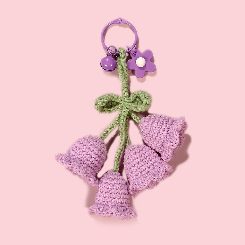 Hand-made Hook Braided Woolen Thread Lily Of The Valley Keychain ae57b4e1 a0d8 4725 b9ea aae990a2a13f