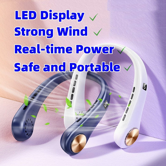 New Mini Neck Fan Portable Bladeless Hanging Neck Rechargeable Air Cooler Mini Summer Sports Fans ae5cb8d4 54d6 48f6 82e3 ded