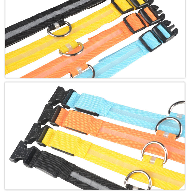 Nylon LED Pet Dog Luminous Collar Night Safety Flashing Glow in Dark Dog Cat Leash Adjustable Pet Supplies ae5f7c06 115f 400b