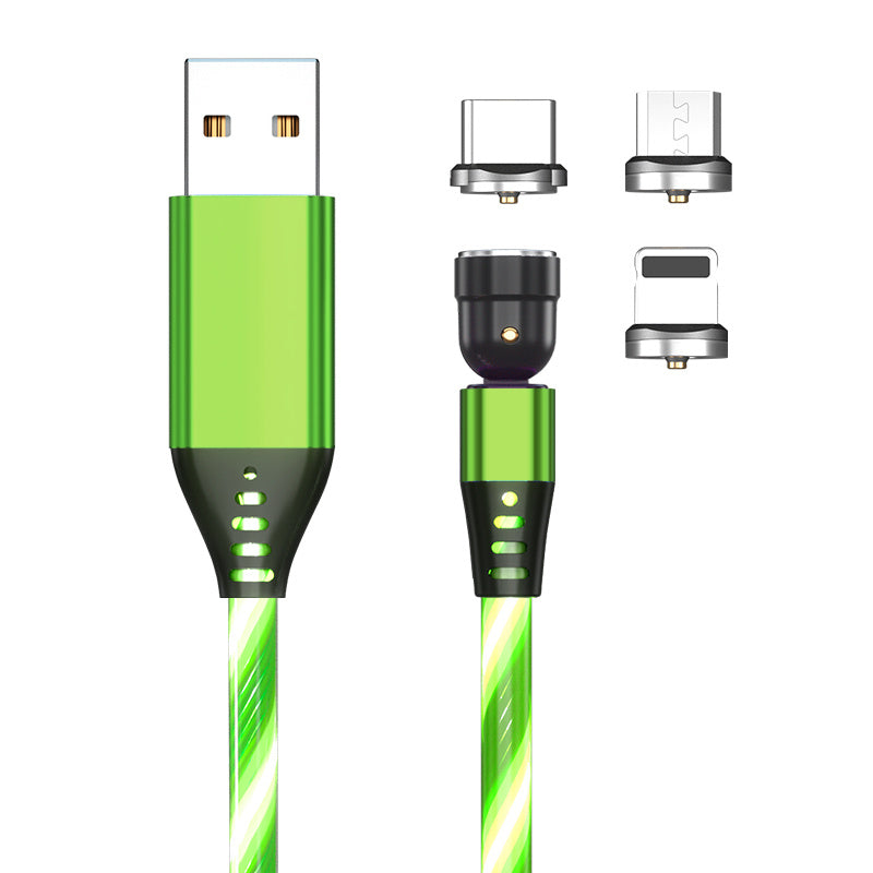 540 Rotate Luminous Magnetic Cable 3A Fast Charging Mobile Phone Charge Cable For LED Micro USB Type C For I Phone Cable - 图片 21