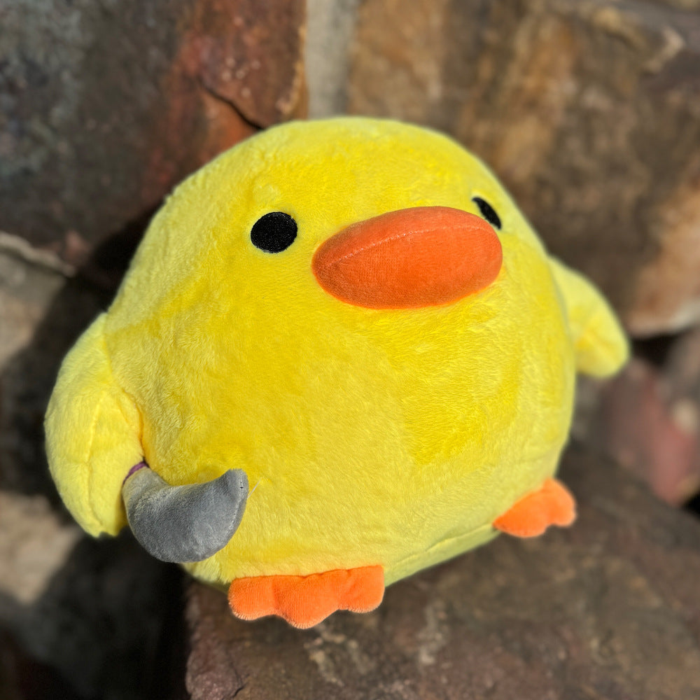 Cute Knife-holding Small Yellow Duck Plush Stuffed Doll Pillow ae72e294 b2e2 4acc 9021 13a65c0c8e59