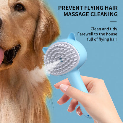 Hair Cleaning Brush With Mist Multifunctional Cat Grooming Brush Rechargeable Self Cleaning Slicker Brush For Pets Dogs & Cat