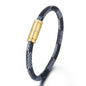 Stainless Steel Magnetic Buckle Leather Striped Bracelet ae7dcd33 07ca 4ef3 810e 5bf00f645328