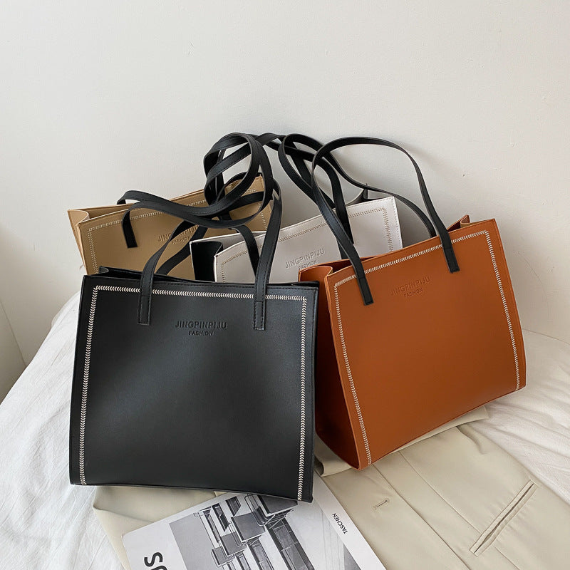 Large Capacity Shoulder Solid Color Tote Simple Tote Bag aea99362 5676 4156 8a52 904581ce143b