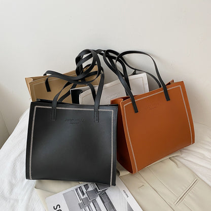 Large Capacity Shoulder Solid Color Tote Simple Tote Bag aea99362 5676 4156 8a52 904581ce143b