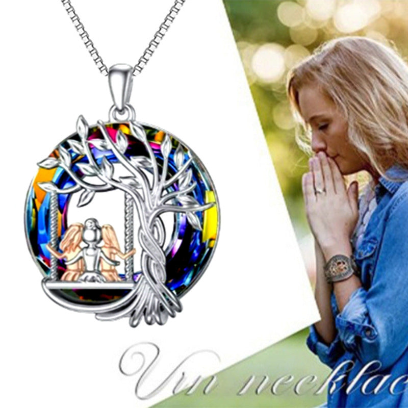 Fashion Colorful Crystal Pendant Necklace aecac970 9d32 4ca6 96bd f6e2a5582677