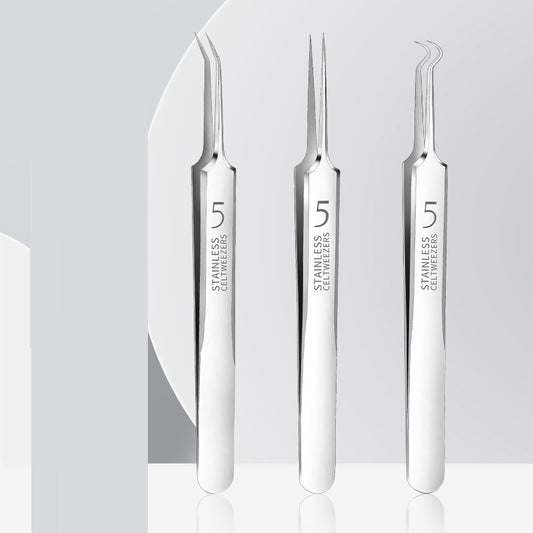 High Precision High Hardness Cell Tweezer Blackhead Removing Tweezers Stainless Steel Splinter Acne Clip No 5 Cell Tweezer ae