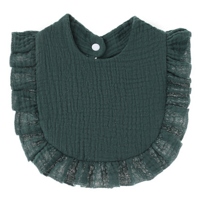 Ruffled Cotton Gauze Lace Bib Saliva Pocket aeedd04c d035 4676 ae81 630475282594