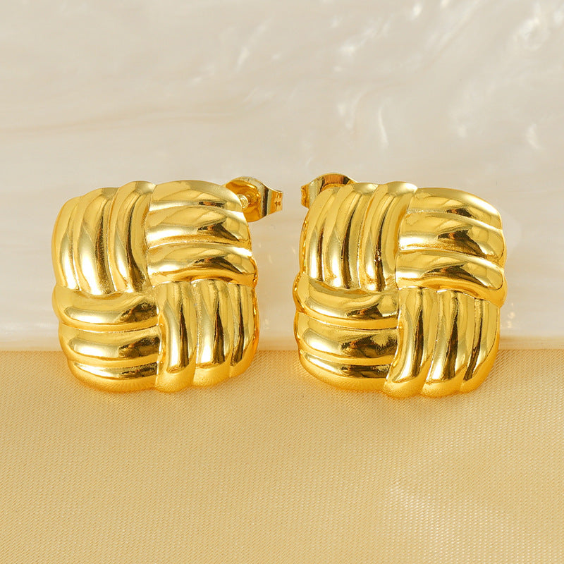 European And American Earrings Square Hollow Square Stainless Steel af004c17 4f8b 4502 9f43 3f0578d24325