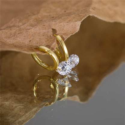 S925 Sterling Silver Simple Single Rhinestone Earrings Female af1deef3 7a6b 44d4 b831 a0eab1a2ce90