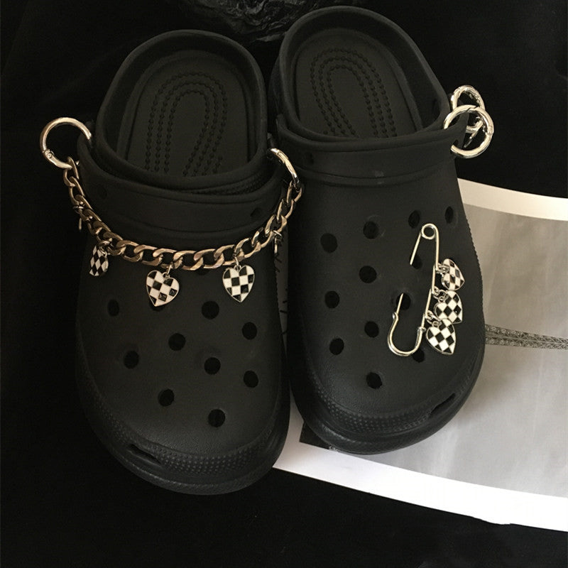 Light Luxury Checkerboard Hole Shoes Accessories Buckle af2b27e7 2d78 473a b840 39b74f377e11