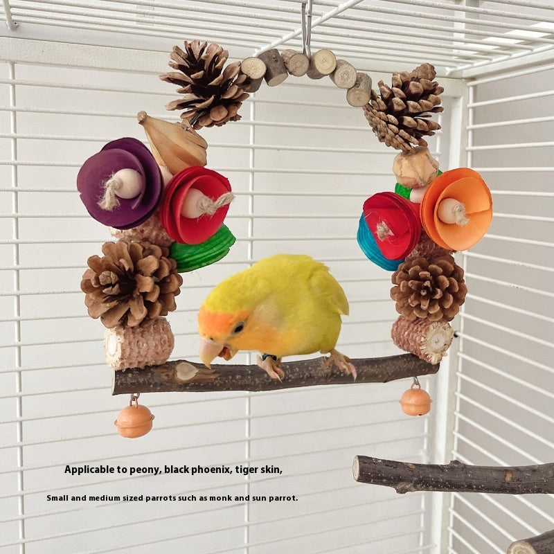 Parrot Swing Pine Nut Grinding Mouth Grinding Claw Log Bird Stand Rod Color Decoration af2b2c33 a1c7 42d9 a3f1 8b2f9faf4b24