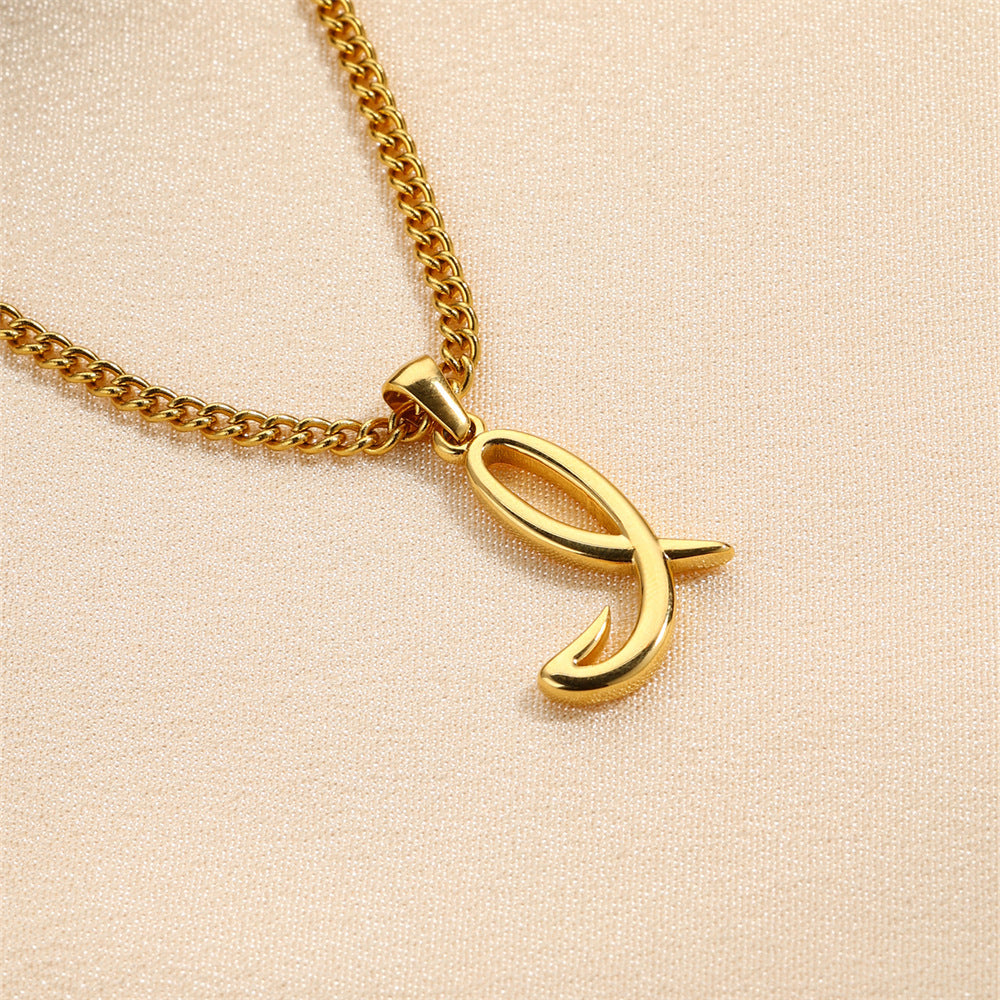 Simple Elegant Necklace Stainless Steel 18K Gold Mini English Letter Pendant af2ba77b 2041 41c0 8718 1688bb5a1e95