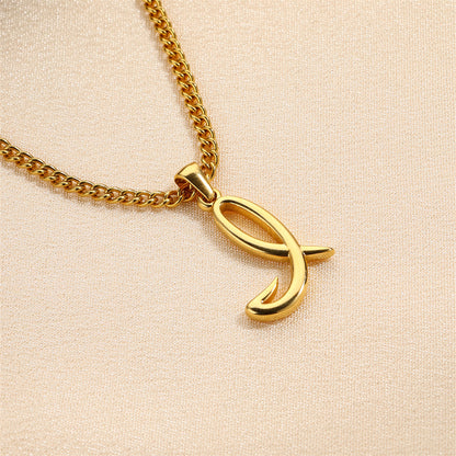 Simple Elegant Necklace Stainless Steel 18K Gold Mini English Letter Pendant af2ba77b 2041 41c0 8718 1688bb5a1e95