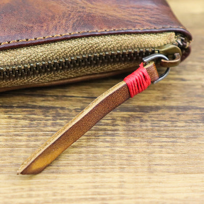 Textured Wear-resistant Genuine Leather Vintage Unisex Mini Purse af2e86eb 3176 4fd7 922b e5145722af1e