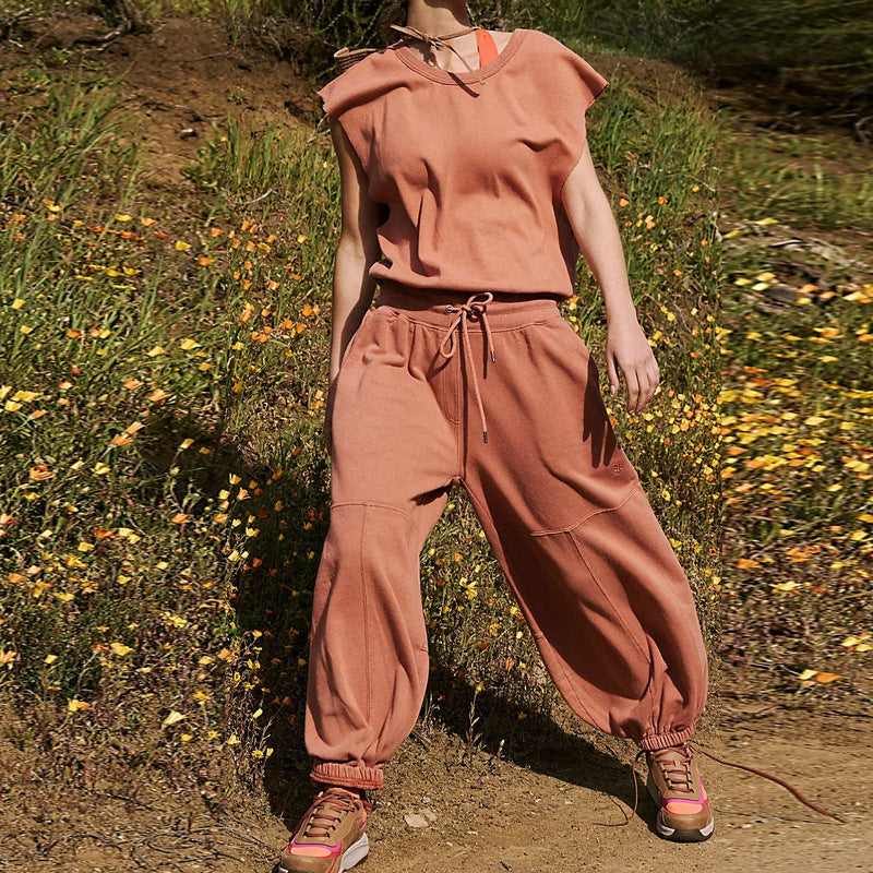 Sleeveless Casual Pocket Pure Color Elastic Waist Backless Jumpsuit af4fa82f 3908 4ec8 b182 d2e9f660c878