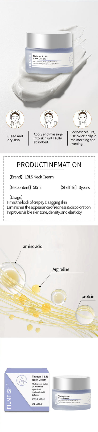 Neck Firming Moisturizing Fade Lines Neck Cream