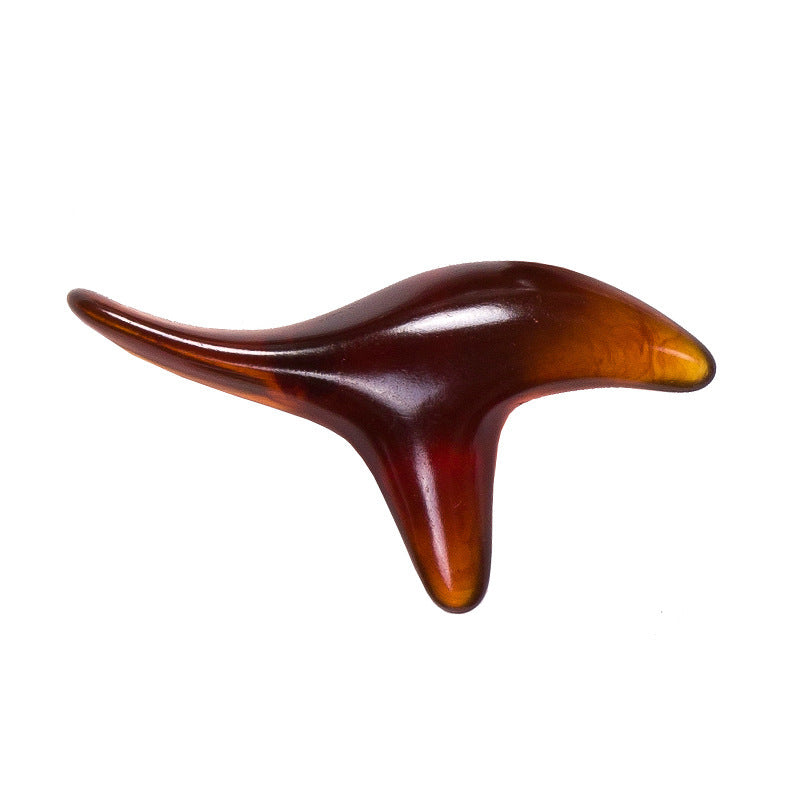 Resin Beeswax Triangle Sparrow Foot Massage Bird-shaped Acupoint Massager Triangle Manual Acupuncture Pen Amber Triple Fork a