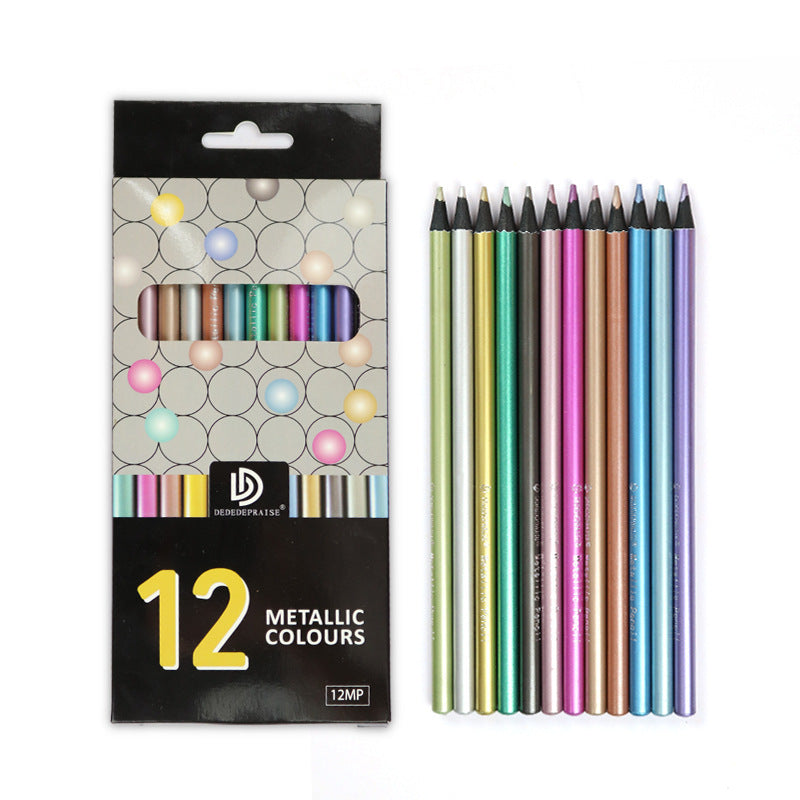 12-color Metallic Colored Pencils - 图片 6