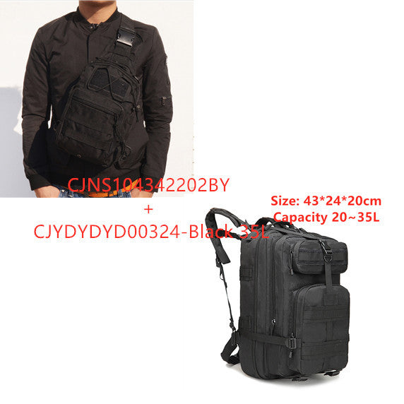 Sports outdoor mountaineering travel double shoulder knapsack camping army camouflage pack tactical backpack 45L large 3P Bac