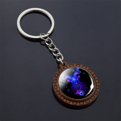 Constellation Keychain Wood Carved Time Gem Pendant b0158e91 f371 437e 8a7a 6bd86fc6c0c8