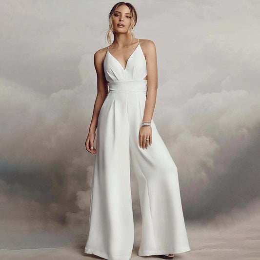 Sleeveless V-neck Brace Skinny Sheath Backless Jumpsuit b01d08bd 411c 47aa 9032 5cb2aa0d771a