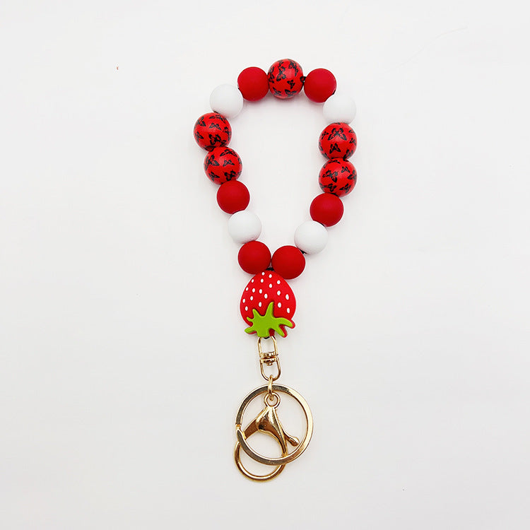 Silicone Wooden Beads Bracelet Keychain b03837d9 5f65 4621 af96 ee408bc7e2b8