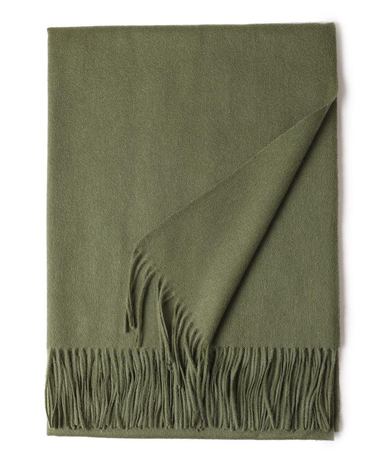 New Solid Color Wool Long Beard Warm Tassel Scarf Thick b0396a7d 8d3b 488b 88b3 ad265714c007