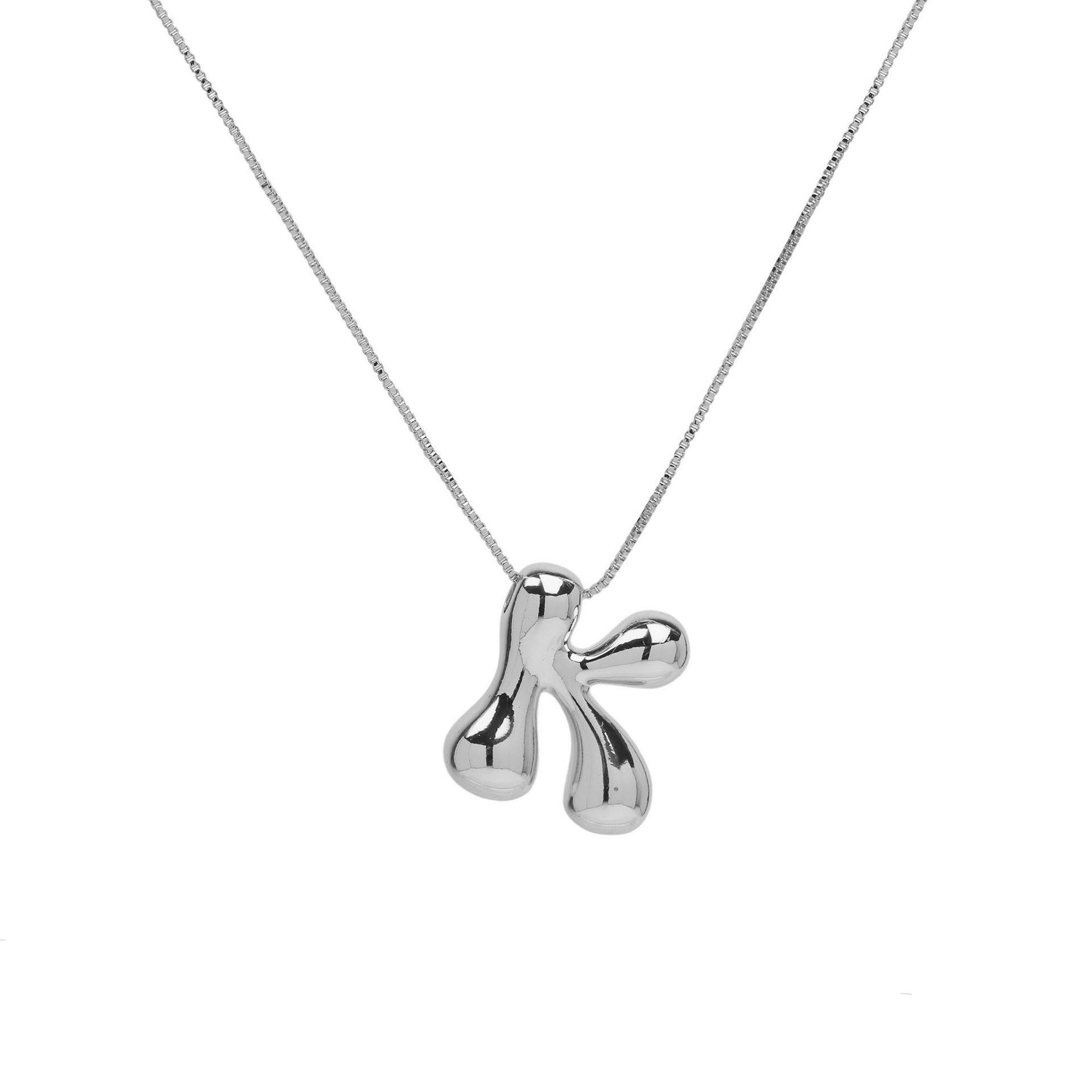 Brass Glossy Balloon English Letter Pendant Necklace b0664445 738f 491f 9650 2afa1f9cb915