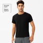 Men's Loose Running Quick Drying Clothes Round Neck T-shirt Sweat-absorbent Breathable Fitness Sports Casual Short Sleeve Clo