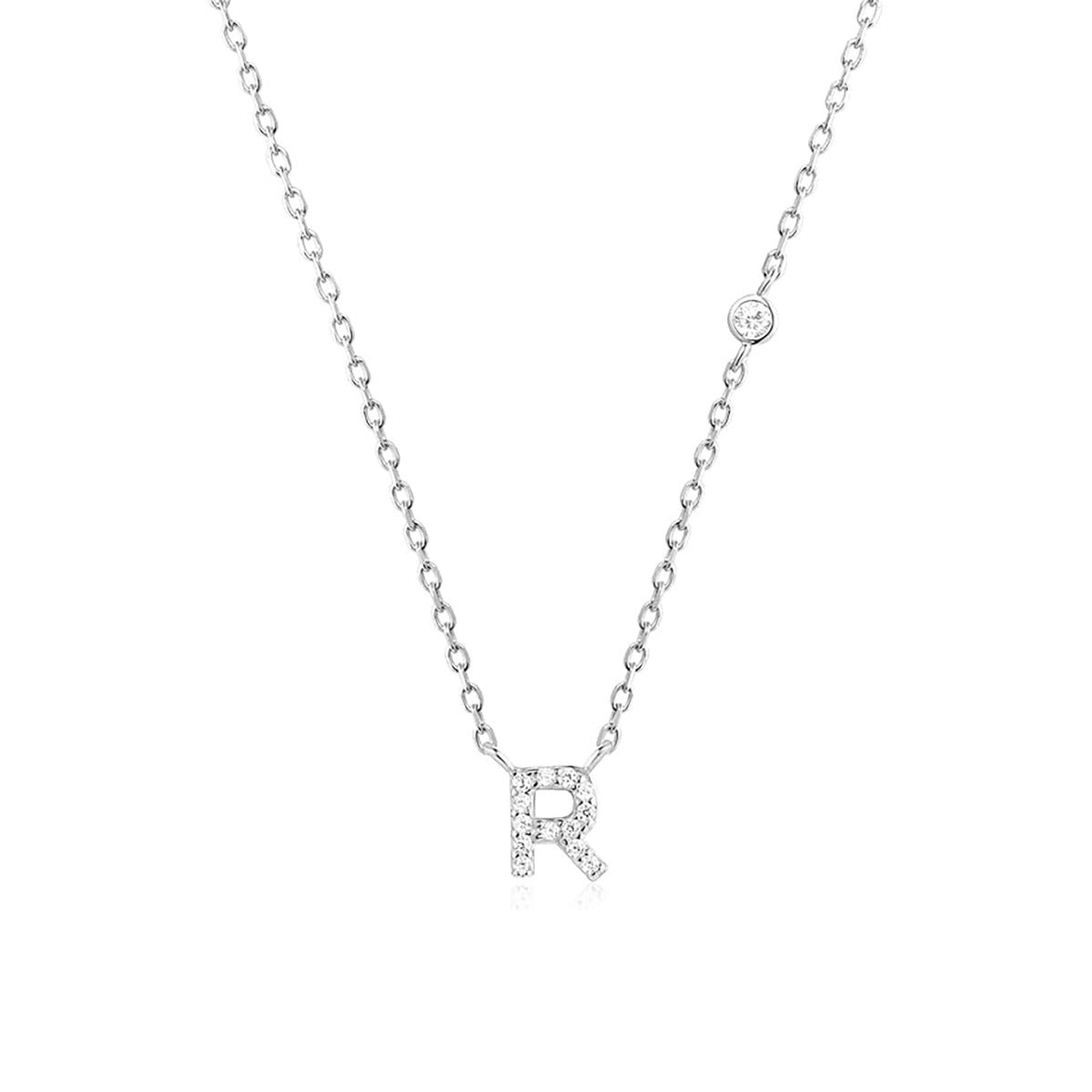 Fashion Jewelry Luxury Gold Color A-Z 26 Letters Necklace CZ Pendant For Women Cute Initials Name Necklace Fashion Party Wedd